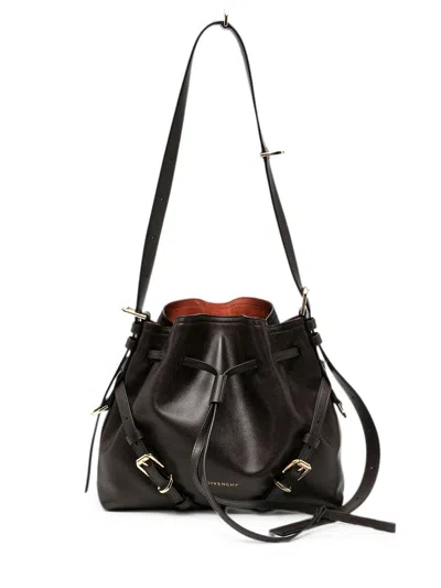 Givenchy Small Voyou Bucket Bag In Shiny Leather In Brown