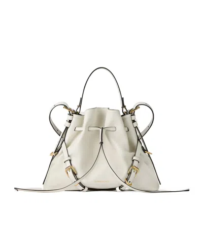 Givenchy Small Voyou Bucket Bag In Shiny Leather In Neutral