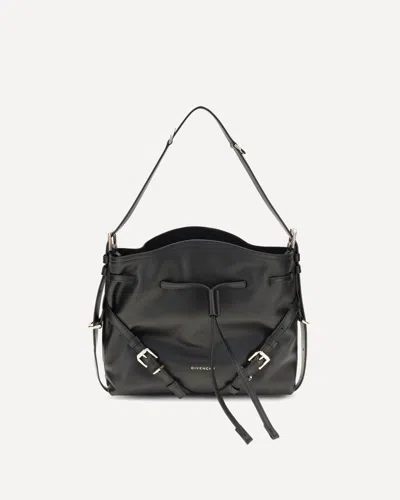 Givenchy Small Voyou Bucket Handbag In Glossy Leather In Black