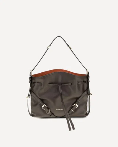 Givenchy Small Voyou Bucket Handbag In Glossy Leather In Brown