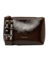 Givenchy Leather Clutch With Adjustable Strap And Textured Finish In Black
