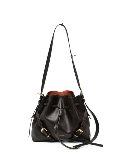 Givenchy Small Voyou Leather Bucket Bag In Black