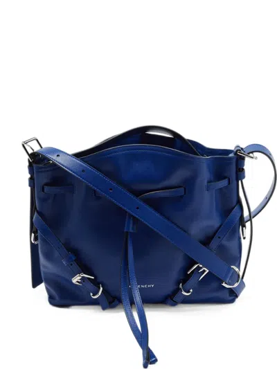 Pre-owned Givenchy Small Voyou Leather Shoulder Bag In Blue