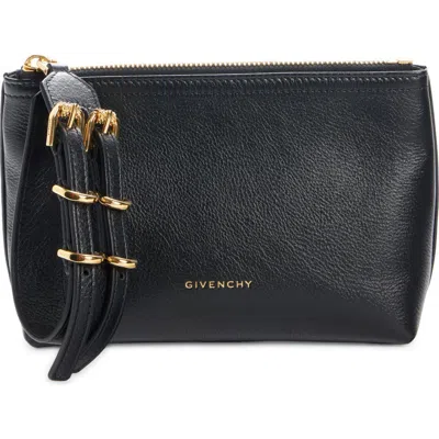 Givenchy Small Voyou Leather Zip Pouch In Black