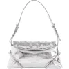 Givenchy Small Voyou Metallic Leather Shoulder Bag In Light Silvery