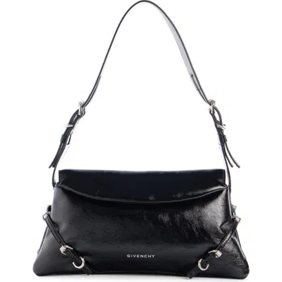 Givenchy Small Voyou Patent Leather Shoulder Bag In Black