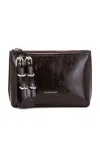Givenchy Women's Dark Leather Voyou Clutch In Ebony Brown