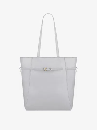 Givenchy Small Voyou Tote Bag In Leather In Light Grey