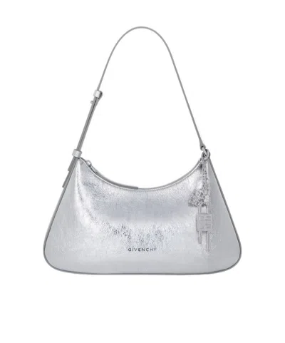 Givenchy Small Lucky Lock Bag In Laminated Leather In Gray