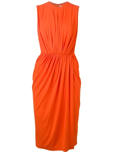 Givenchy Smocked Waist Dress In Orange