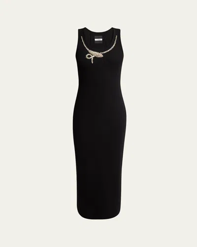 Givenchy Snake Crystal Tank Dress In Black