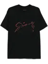 Givenchy Black Crewneck T-shirt With Logo Lettering On The Front And Maxi Logo Print On The Rear In Cotton Ma In Black