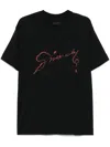 Givenchy Black Crewneck T-shirt With Logo Lettering On The Front And Maxi Logo Print On The Rear In Cotton Ma In Black