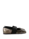 Givenchy Sliced Square Ballerinas In Textured Leather In Brown