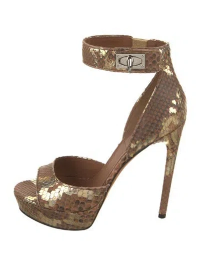 Pre-owned Givenchy Snakeskin Animal Print D'orsay Pumps In Neutral