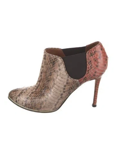 Pre-owned Givenchy Snakeskin Animal Print Mules