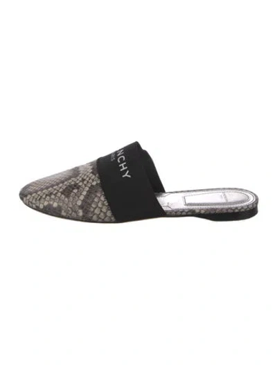 Pre-owned Givenchy Snakeskin Printed Mules In Neutral