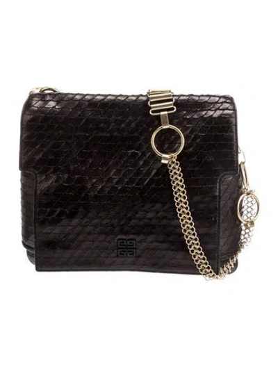 Pre-owned Givenchy Snakeskin Shoulder Bag In Black