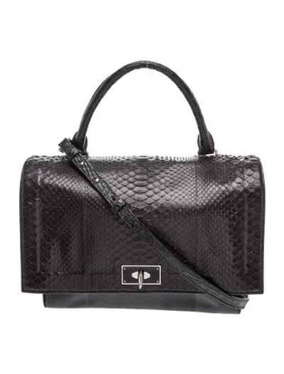 Pre-owned Givenchy Snakeskin Top Handle Bag In Black