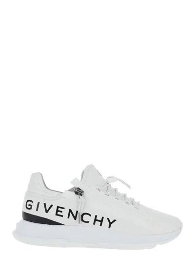 GIVENCHY SNEAKER LOW TOP SPECTRE CON ZIP E LOGO IN PELLE BIANCA UOMO