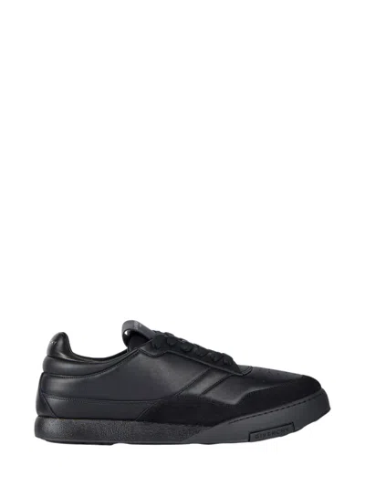 Givenchy Black Calf Leather Bos Taurus Low Top Sneakers In Multi