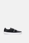 Givenchy Calfskin Leather Sneakers With Printed Logo And Contrasting Sole In Black