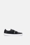 Givenchy Calfskin Leather Sneakers With Printed Logo And Contrasting Sole In Black
