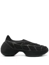 Givenchy Giv Tk-360 Plus Black Stretch-knit Sneakers In Black