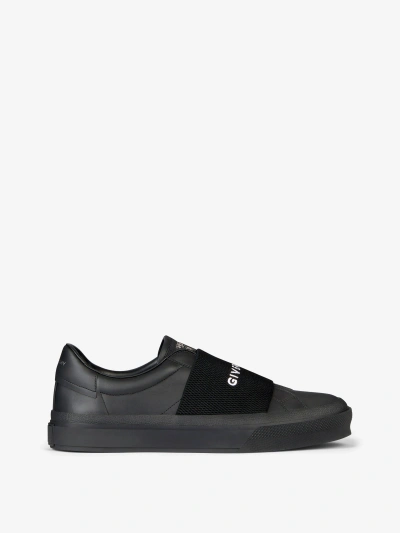 Givenchy Sneakers City Sport In Leather With  Webbing In Black