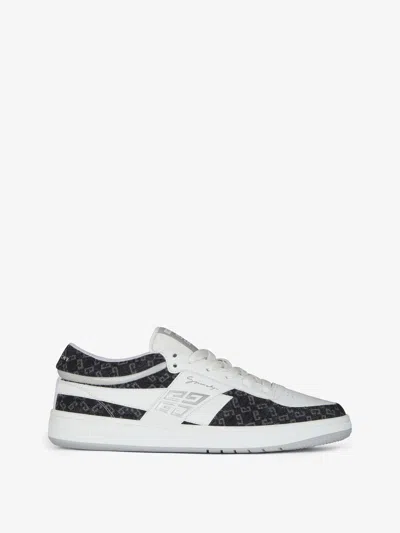 GIVENCHY G MOVE SNEAKERS IN LEATHER AND MONOGRAM 72 DENIM