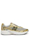 Givenchy Nfnty-52 Sneakers In Synthetic Leather And Mesh In Gold