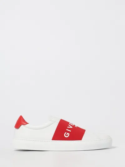 Givenchy Urban White Low Top Sneakers With Contrasting Band With Logo Lettering In Leather Man