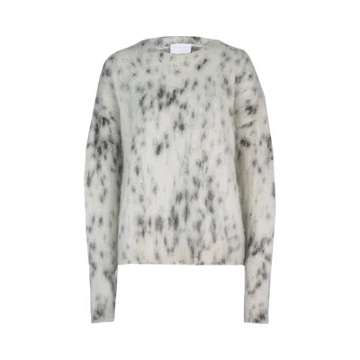 Pre-owned Givenchy Snow Leopard Print Mohair Cropped Sweater 'beige/black' | Cream | Women's Size M In White