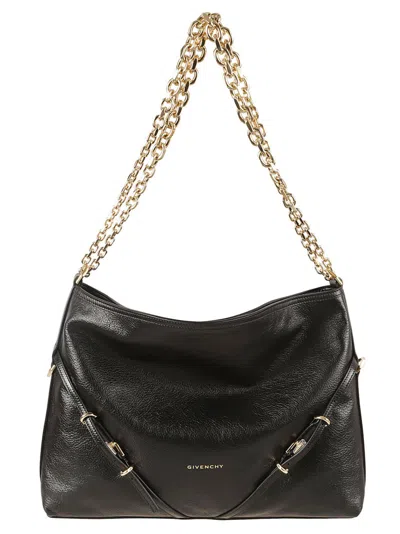 Givenchy Soft Textured Calf Leather Shoulder Bag In Black