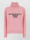 Givenchy Turtleneck Logo Wool-cashmere Sweater In Pink