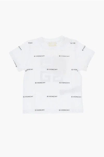 Givenchy Solid Colour Crew-neck T-shirt With All-over Logo In White