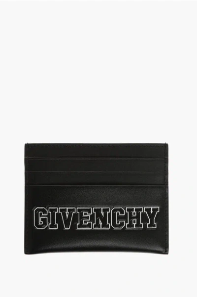 Givenchy Solid Colour Leather Card Holder With Contrasting Logo In Black