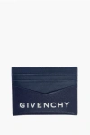 GIVENCHY SOLID COLOR LEATHER CARD HOLDER WITH PRINTED LOGO