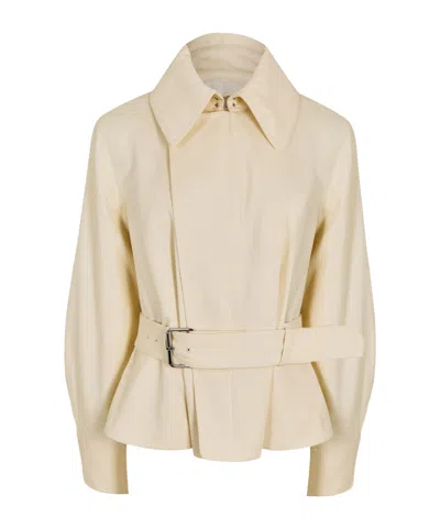 Givenchy Solid Color Long Sleeve Coat In Nude
