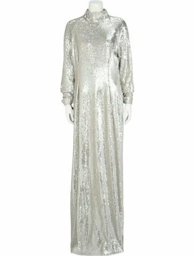 Pre-owned Givenchy Solid Evening Gown W/ Tags In Silver