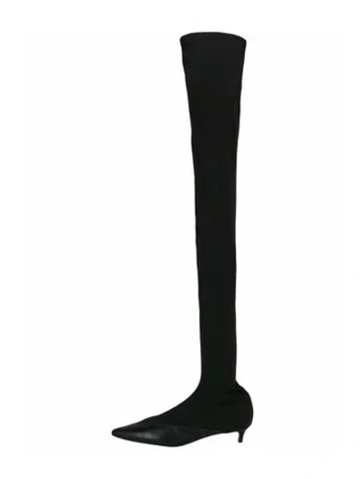 Pre-owned Givenchy Solid Knee-high Boots W/ Tags In Black