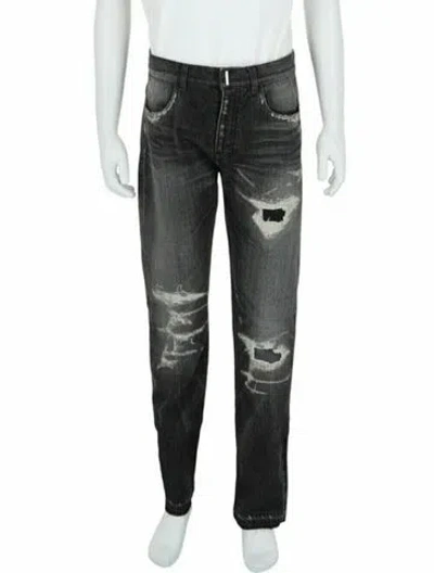 Pre-owned Givenchy Solid Straight-leg  Jeans W/ Tags In Black
