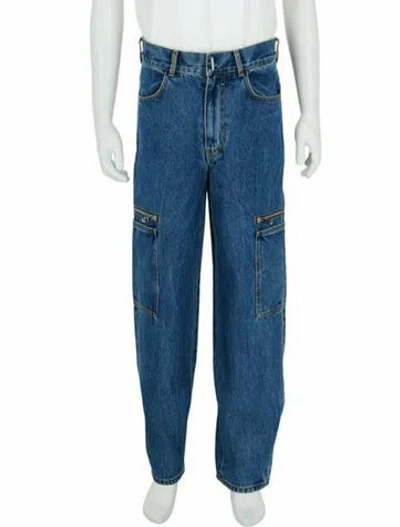 Pre-owned Givenchy Solid Straight-leg  Jeans W/ Tags In Blue