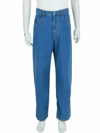 Pre-owned Givenchy Solid Straight-leg  Jeans W/ Tags In Blue