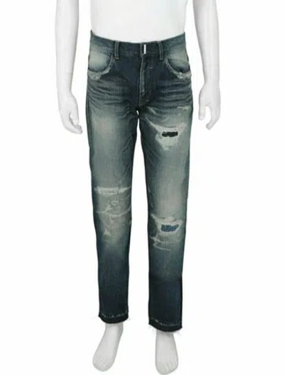 Pre-owned Givenchy Solid Straight-leg  Jeans W/ Tags In Blue
