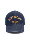 Givenchy Dark Blue Embroidered Logo Baseball Hat In Black