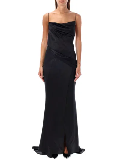 GIVENCHY GIVENCHY SPAGHETTI STRAP EVENING DRAPED DRESS