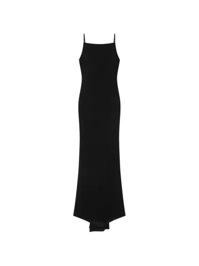 Givenchy Spaghetti-strap Back-drape Maxi Dress In Black