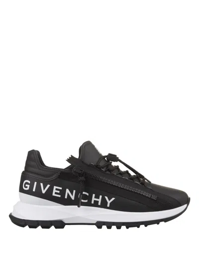 Givenchy Specter Running Sneakers In Black Leather With Zip