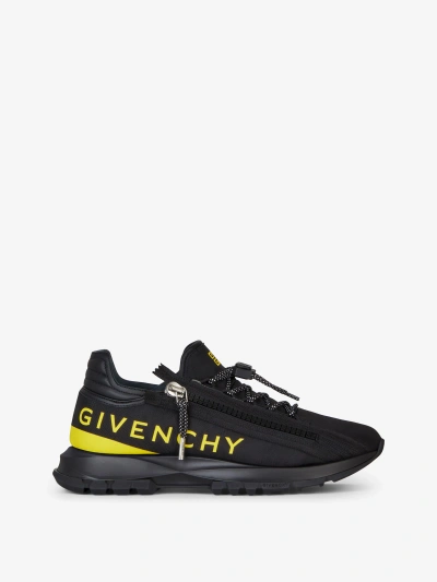 Givenchy Spectre Runner Sneakers In Synthetic Fiber With Zip In Black/yellow